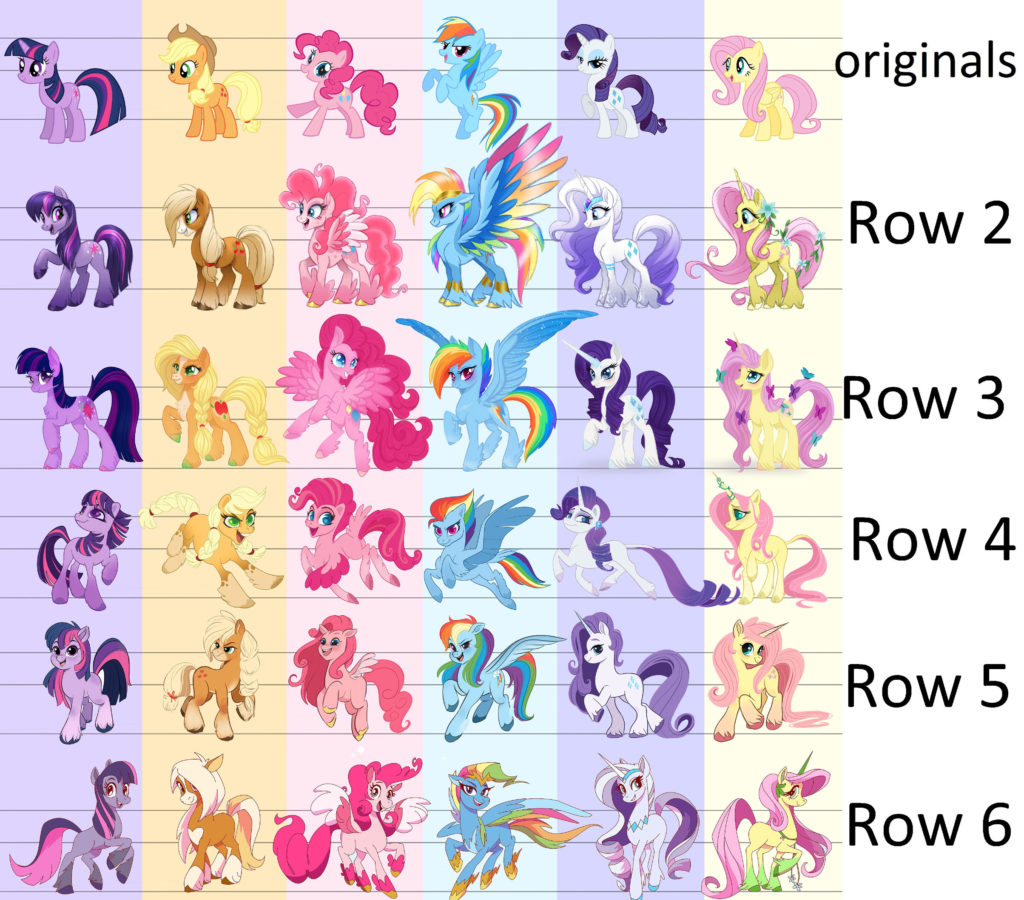 MLP Spoiler characters concepts size reduced